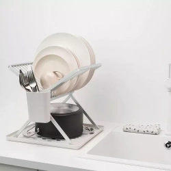Brabantia - Складная сушилка для посуды 37х33см светло-серая / артикул   139383  / GTIN 8710755139383