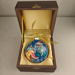 Шар новогодний с ручной росписью Палех "Морозко" в футляре