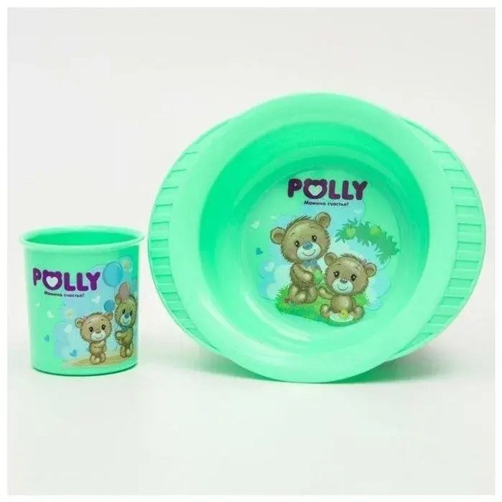 Набор посуды (кружка 0,2л + тарелка на присосе) Polly (комплект 22 шт)