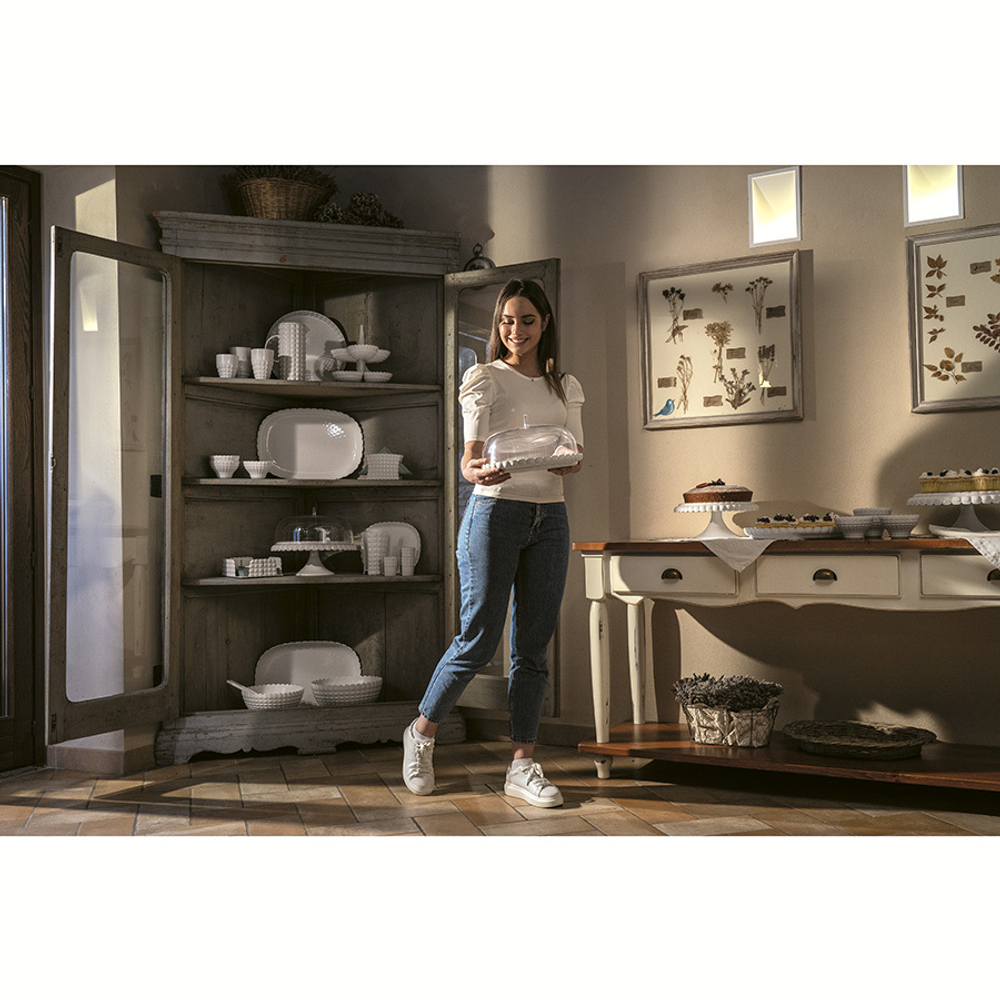 Поднос сервировочный tiffany, D35,6 см, молочно-белый