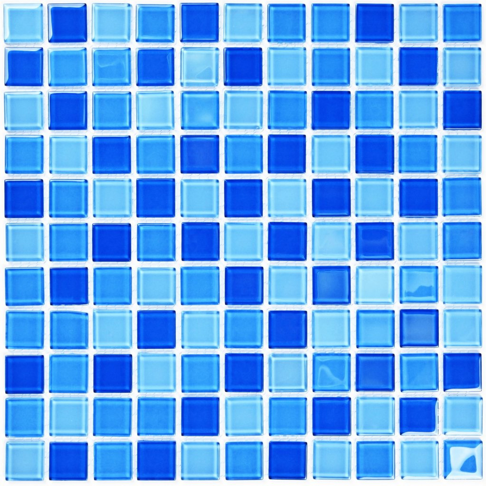 Мозаика стеклянная Blue wave-1/Голубая волна-1 (25х25) 300х300х4 мм