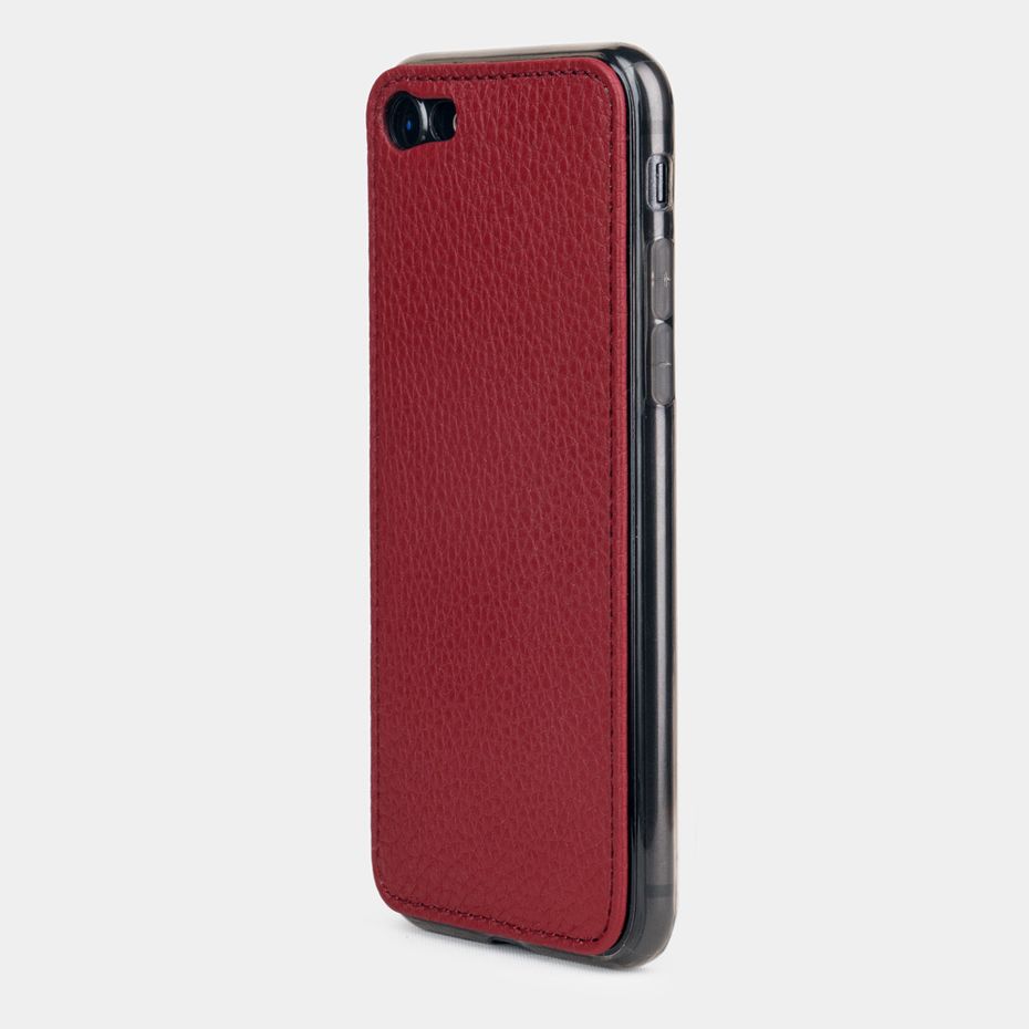 Чехол-накладка для iPhone SE/8 из натуральной кожи теленка, вишневого цвета