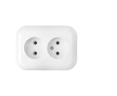 Розетка Bylectrica Гармония встраиваемая, 2-местная, белая, пластик РС16-237