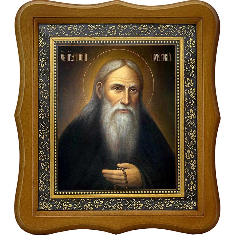 Антоний Печерский преподобный. Икона на холсте.