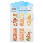 Набор магнитных закладок для книг, 6 штук, с капибарами, MC-Basir, Фигурные закладочки для учебников, тетрадей, детские