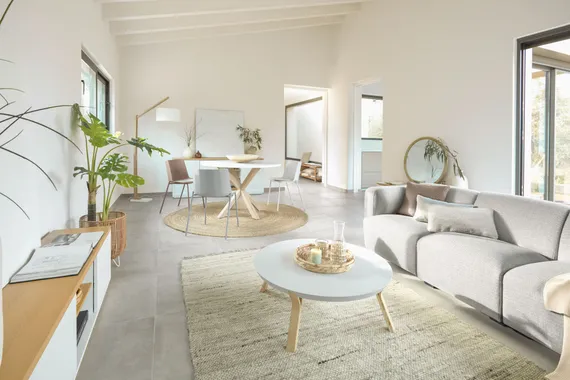 Сервант Abilen из шпона дуба и белый лак  180 x 75 cm