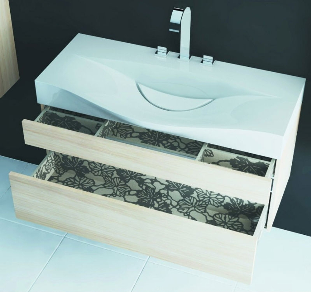 Тумба с умывальником Aqwella Bergamo 100 цвет белый Ber.01.10/W