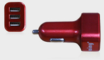 Автомобильное зарядное устройство Ainy EB-025C с 3-мя USB (3.1A) красное