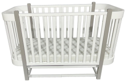 Детская кроватка Кедр Florencia продольный маятник 3 в 1 белый/серый