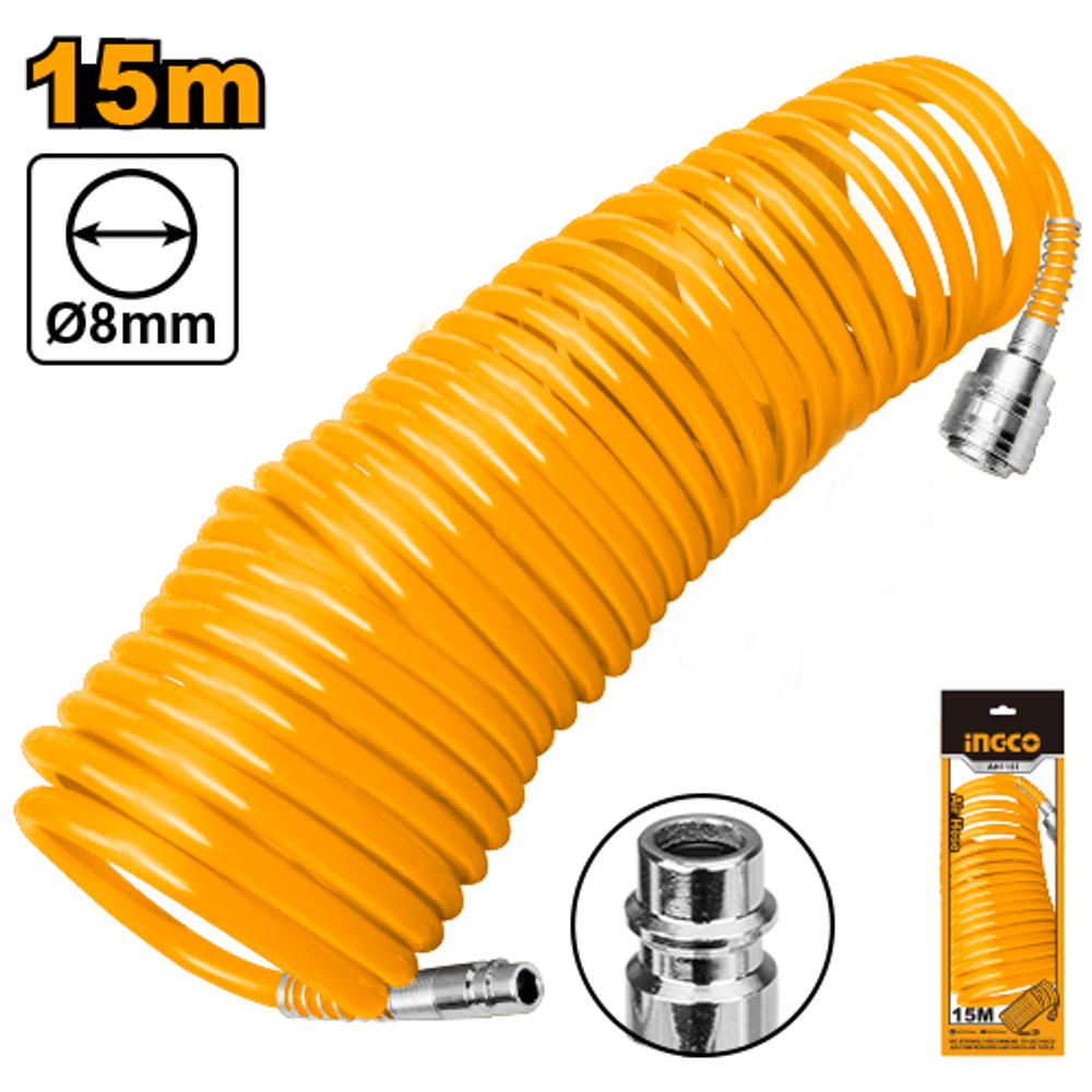 Шланг для компрессора спиральный INGCO AH1151 15 м
