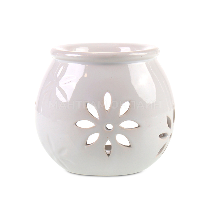 Аромалампа Вазочка со снежинками цвет белый 11 x 9,5 см