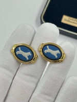 Запонки синие с собаками Wedgwood