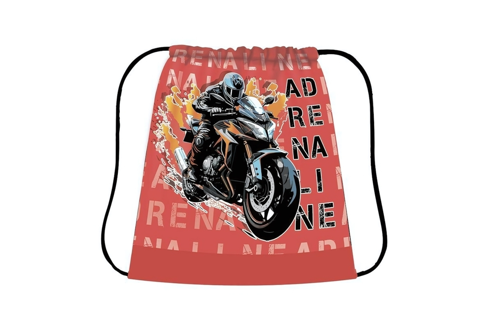 Сумка д/сменной обуви цветная, ткань, дизайн 420/340 "Адреналин 2024" (Пчелка)