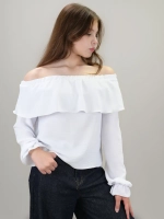 Блузка школьная с воланом на резинке