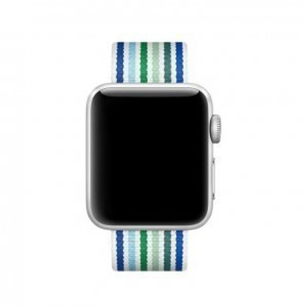 Ремешок COTEetCI W30 Nylon Rainbow Band (WH5251-WB-40) для Apple Watch 38мм/ 40мм Бело-Синий