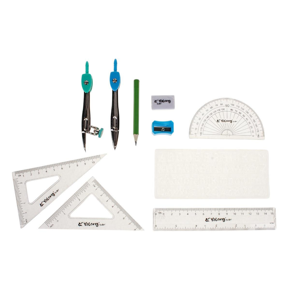 Готовальня 10 предметов "Африканские животные" металлический пенал