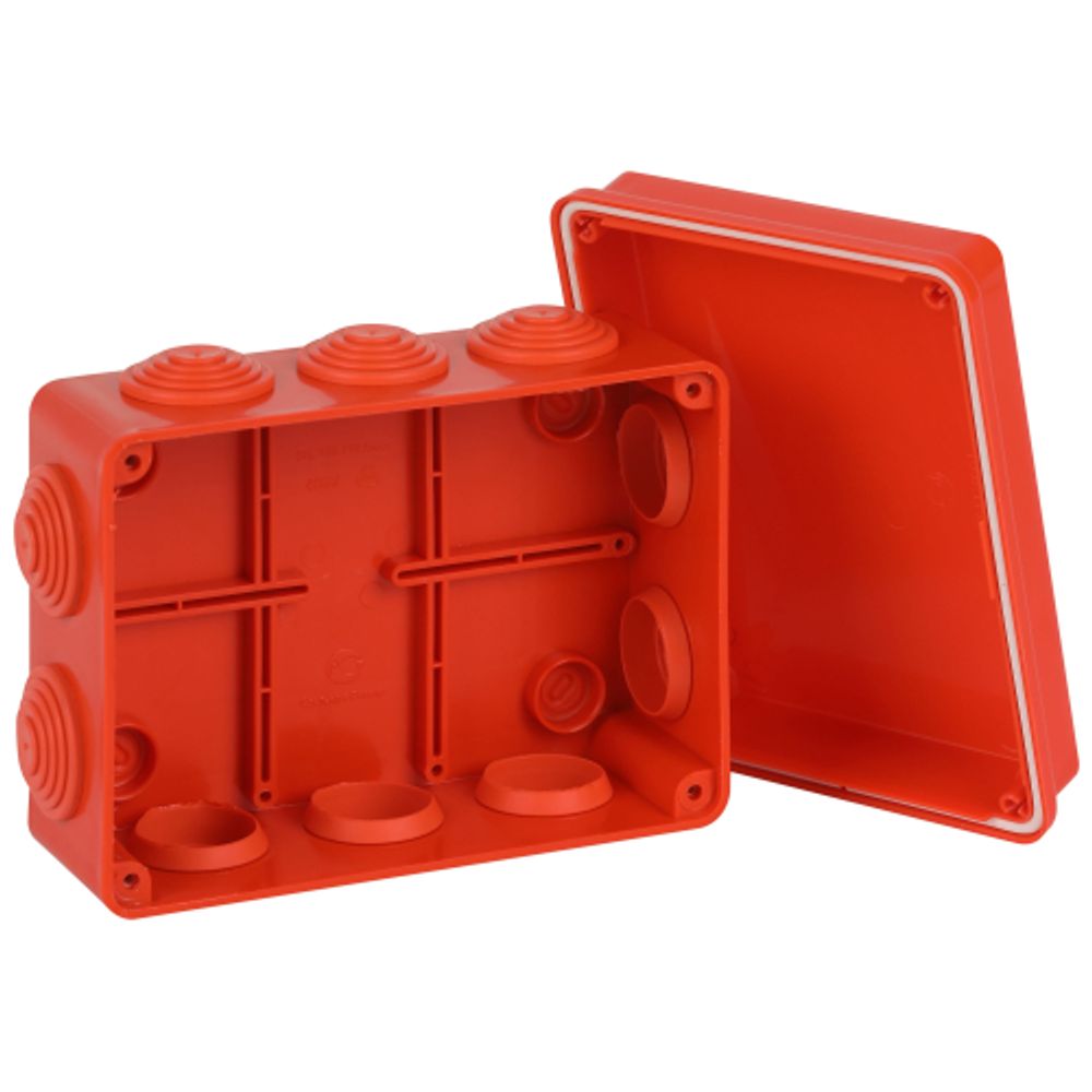 Распаячная коробка ЭРА KORv-150-110-70-10g-OR-FR ОП огнестойкая 150х110х70мм оранжевая с гермовводами 10 вх. IP55