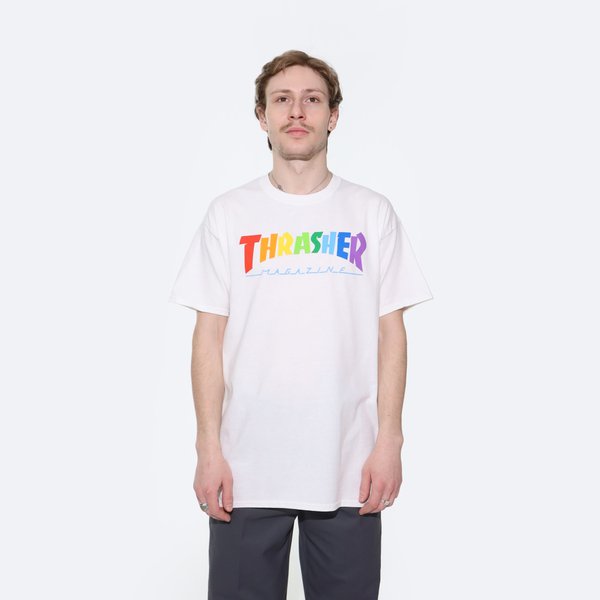 Футболка Thrasher Rainbow Mag (white) артикул:SRN0jy3jg2IFVUUxGwn9b0 - купить в магазине Дайс