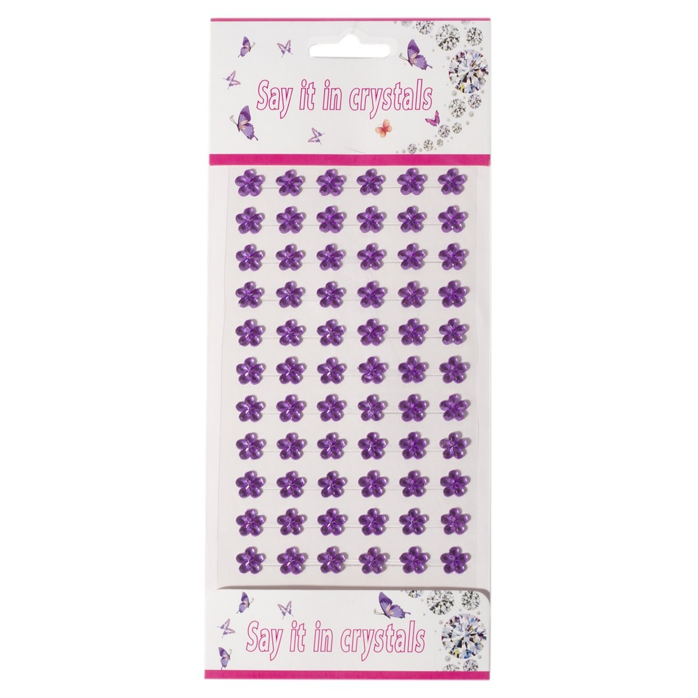 Наклейки-стразы Alingar, акриловые, пакет с европодвесом, "Цветы"