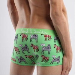 Мужские трусы боксеры зеленые с зеброй Paul Smith Green
