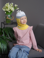 Шлем весенний/осенний вязаный (Лимонный мусс) ОРЕО