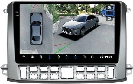 Магнитола для ГАЗ Газель НН 2019+, Соболь НН 2022+ (рамка серебро) - Teyes CC3-2K-360 монитор 10.36" 2K QLED на Android 10, 6+128Гб, CarPlay, 4G SIM-слот, 4 камеры в комплекте