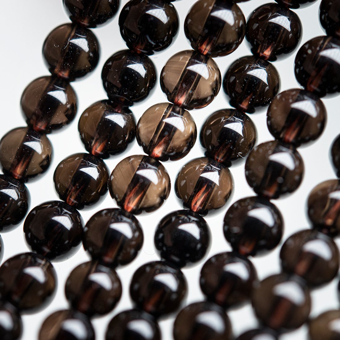 Раухтопаз (дымчатый кварц) натуральный, бусины в форме шара 4,3мм