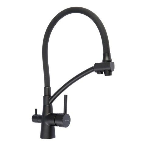 Смеситель для кухни с выходом для питьевой воды и гибким изливом цвет графит A5179TT-13