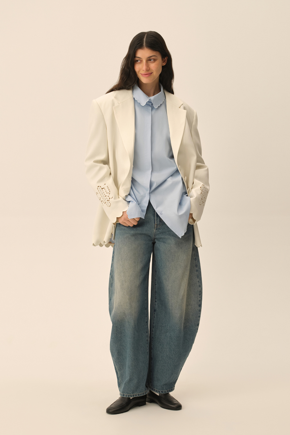 Жакет с ришелье ((Romantic CEO)), молочный