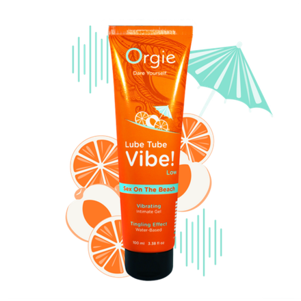 Съедобный лубрикант с эффектом вибрации Orgie Lube Tube Vibe Low со вкусом Секс на пляже, 100 мл