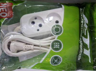 Удлинитель сетевой 3гн 3м  10A ДЖЕТТ (ПВС 2*0,75)