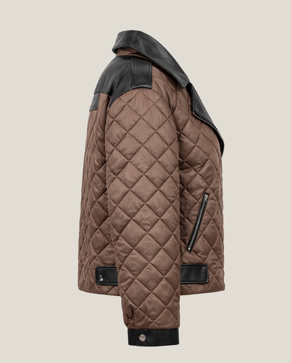 Куртка-косука комбинированная с кожей