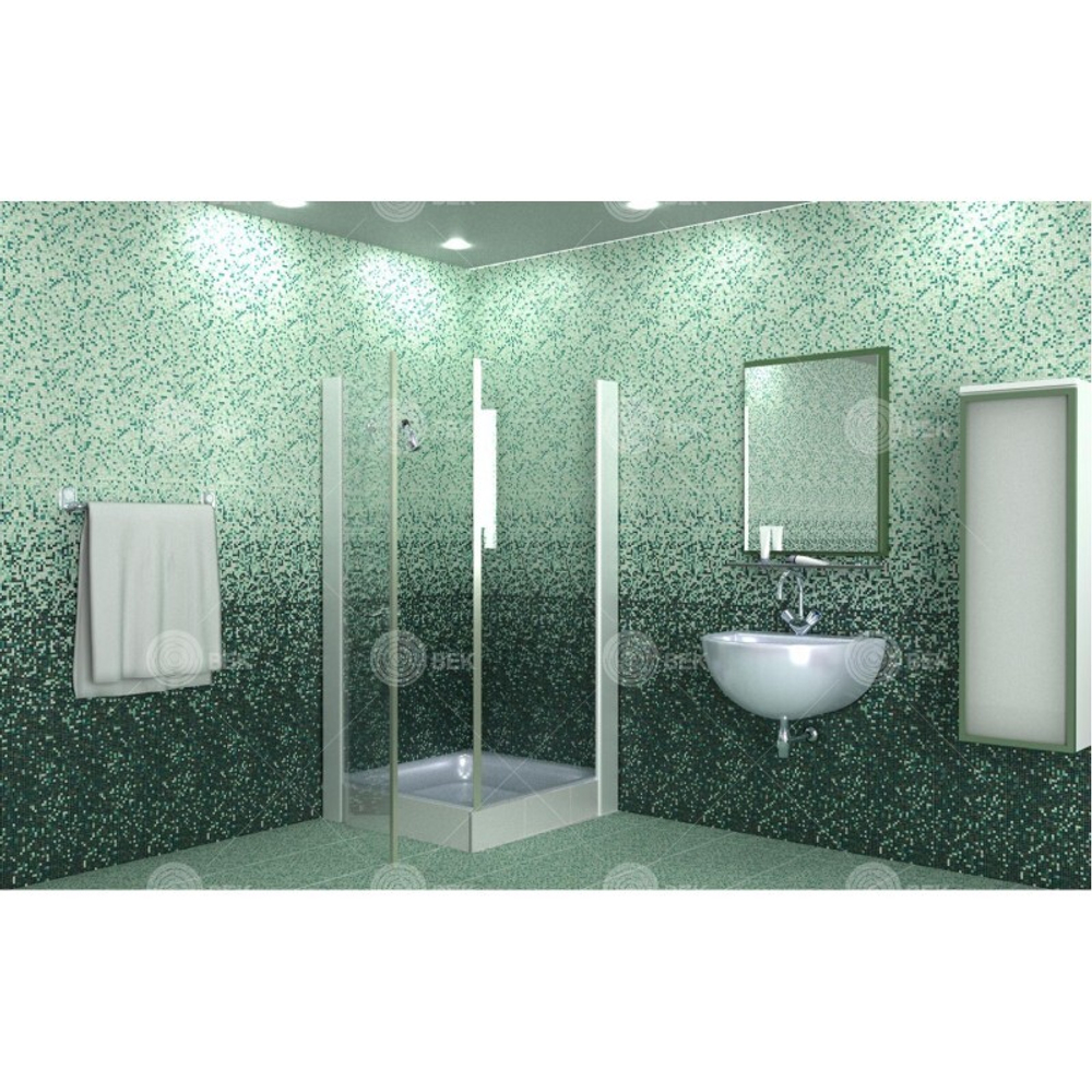 Панель ПВХ ВЕК фотопечать 3D глянец Мозаика Малахит Фон 2700х250 мм