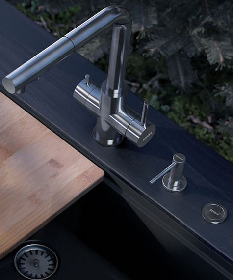 Смеситель SCHOCK Vitus-D массив нерж. сталь