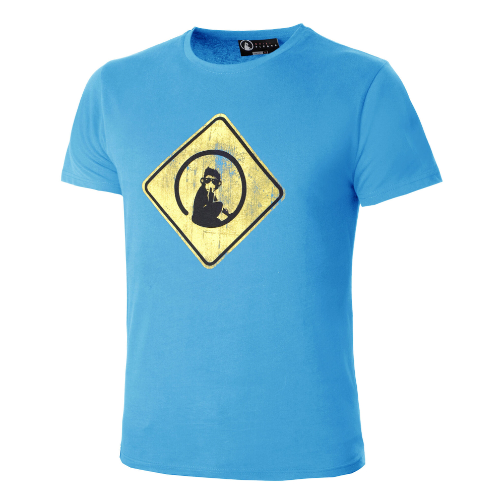 Мужское теннисное поло Quiet Please Australia Road Sign T-Shirt Men - Blue, Yellow