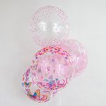 Шар (20''/51 см) Сфера 3D, Deco Bubble, Love, Множество сердец, Прозрачный, 1 шт. в упак.