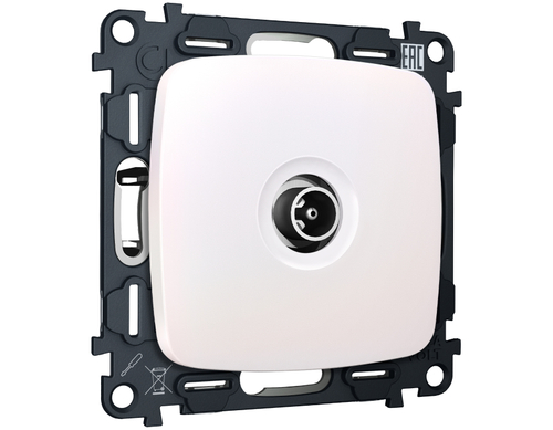 MO213030 Комплект механизма TV розетки проходной OMEGA Жемчуг 5-1000 MHz 4dB QUANT (OP2130, VM211)