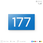 Номер на дверь 177, табличка на дверь для офиса, квартиры, кабинета, аудитории, склада, голубой 120х70 мм, Айдентика Технолоджи