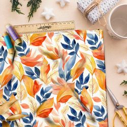 Ткань премиум флис осенние мотивы