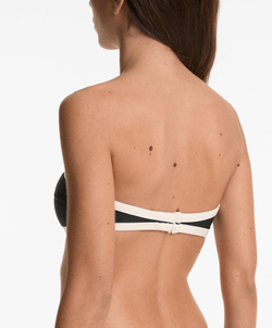 OYSHO Контрастный топ бикини бандо, черный