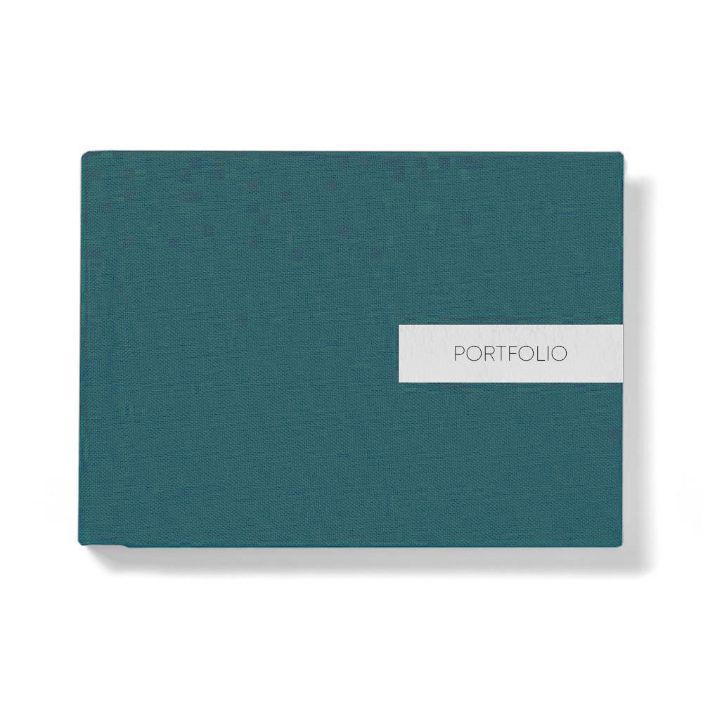 38х30 фотокнига с льняной обложкой "Laguna" c металлической плашкой