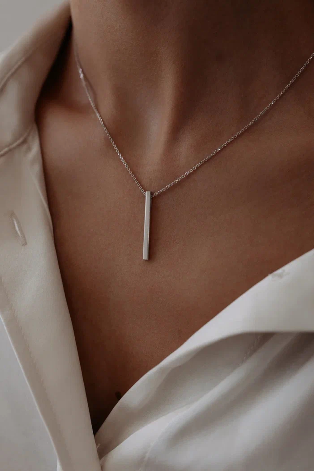 Колье "Брусок" в серебре