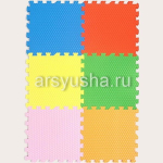 Коврик-пазл EcoCover (6 плит 30х30х1,4см, 0,54кв.м./уп) Ассорти