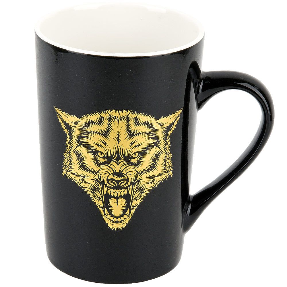 Кружка фарфоровая (имитация золота) "Хищник" v=410мл. (подарочная упавковка)
