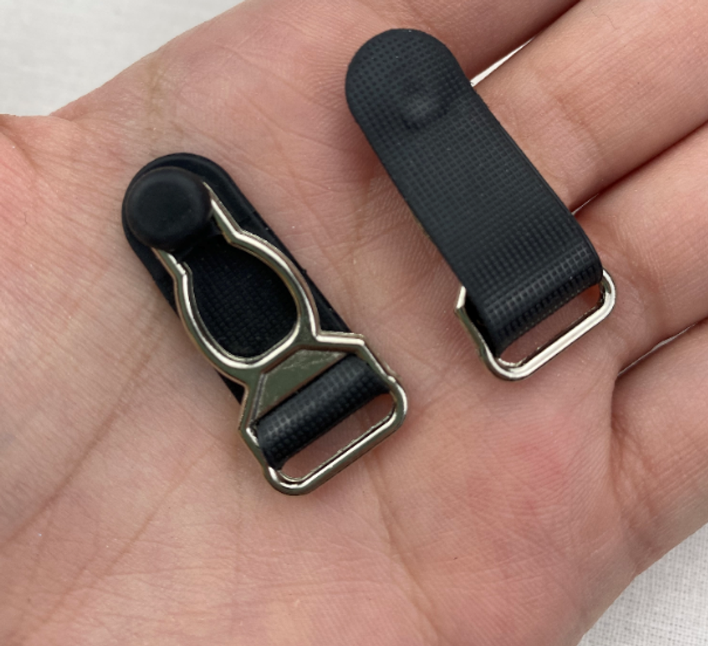 Держатели чулок (пажи) металл. черный/серебро