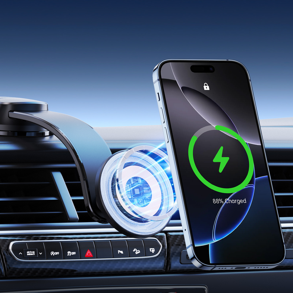 Магнитное беспроводное автомобильное зарядное устройство MagSafe, версия V5 Pro Qi2 Magnetic 15W, Duzzona