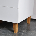 Шкаф для одежды Чек распашной белый в детскую комнату с дубовыми ручками и ножками, двухдверный