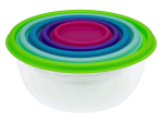 Набор мисок "Радуга" 5шт (0,08л+0,2л+0,5л+1л+2л) микс