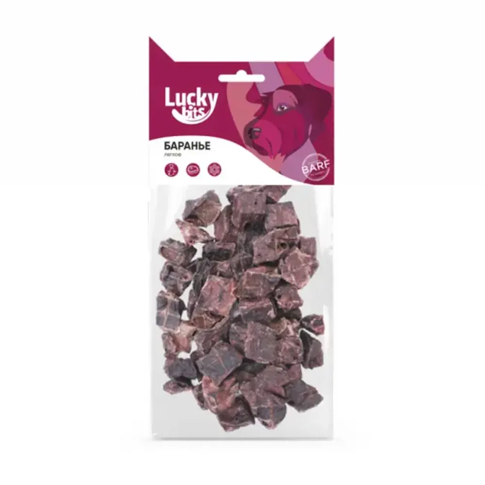 Лакомство для собак Lucky bits баранье легкое, 40 г
