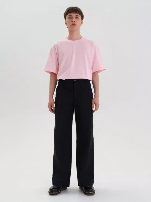 Брюки Объемные со складками Черные - фото 5